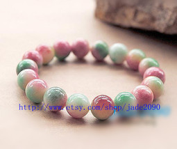 Free Shipping - Natural Red Apple jade meditation yoga Prayer Beads charm bracel - £20.55 GBP