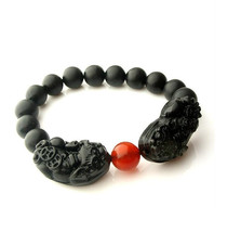 Free Shipping - good luck Hand carved natural black jadeite jade PI YAO&#39;... - £23.91 GBP