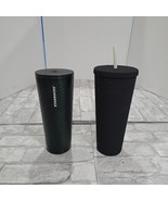 Lot of 2 Starbucks Winter 2022 Holiday Green Swirl 24oz Black Matte 24oz... - $39.99