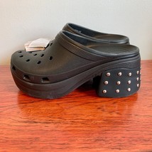 Crocs Siren Studded Clog Platform Shoes 12 13 Black Biker Platform Heel *READ* - $70.13