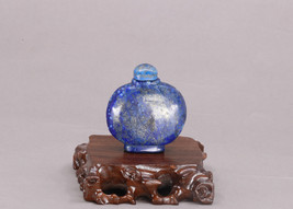 Chinese Hand-carved Blue Lapis Lazuli Snuff Bottle - £175.85 GBP