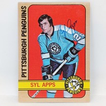 1972-73 Topps #11 Syl Apps Pittsburgh Penguins Signed Auto Card - £7.92 GBP