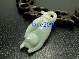 Free Shipping - Hand carved Natural  Green jadeite jade carved buddha Hand  char - £15.71 GBP