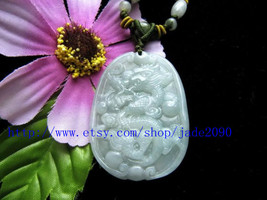 Free Shipping - Hand-carved  Natural light green  jadeite jade Dragon Charm jade - $19.99