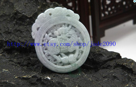 Free Shipping - Amulet white jade Dragon Carved Dragon Round shape charm... - £15.74 GBP