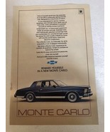 1979 Chevrolet Monte Carlo Car Vintage Print Ad pa10 - $8.90