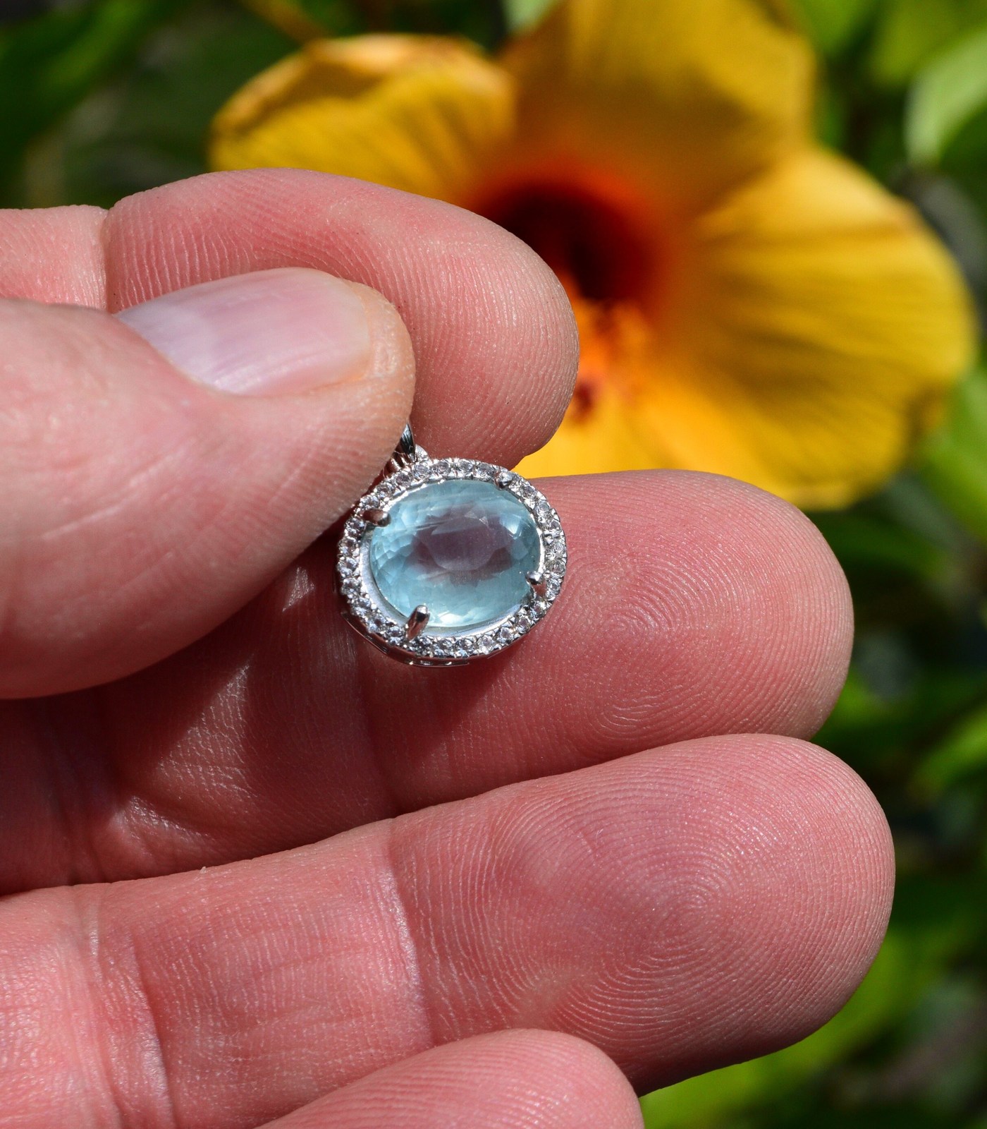 Primary image for Aquamarine Pendant, Approx. 3.5  cwt. Natural Earth Mined . Appraised for $270US