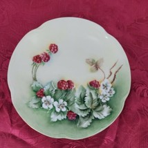 J&amp;C Louise Bavaria Plate Hand Painted Touffer 9 Inch  Raspberries Vintage - £11.75 GBP