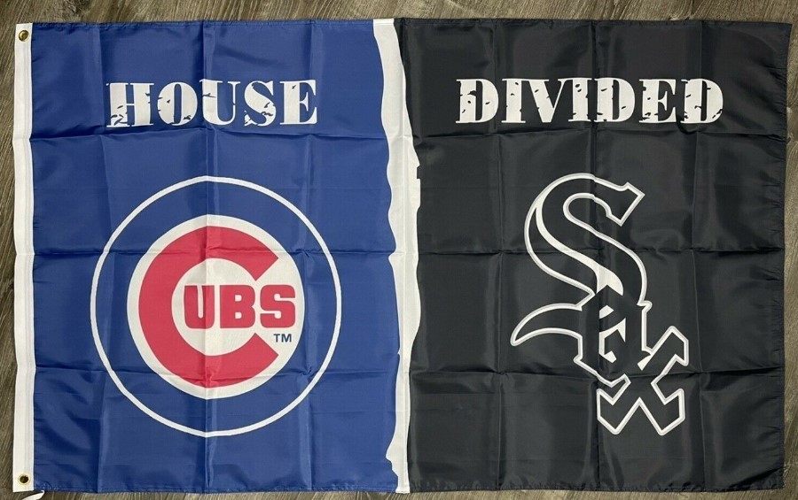 Chicago Cubs vs White Sox House Divided Flag3x5 ft Sports Banner Man-Cav... - $30.00