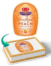 Crown Royal Peach Edible Image Cake Topper Personalized Birthday Sheet D... - €12,92 EUR