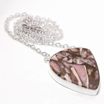 Copper Rhodochrosite Gemstone Christmas Gift Chain Pendant Jewelry 1.60" SA 396 - $7.49