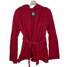 Lucky Brand Women&#39;s Hooded Cardigan red jingo jacket open front size Small - $24.99