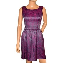 AQUA Grey Fuchsia Summer Day Cocktail Evening Party Date Dress sz Small ... - £19.30 GBP