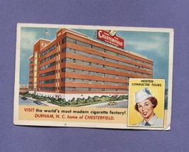Vintage Postcard 1958 Durham NC North Carolina Chesterfield Cigarette Factory - £7.97 GBP