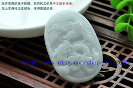 Free Shipping - good luck Natural  Dragon Phoenix white jade Pendant  charm - ja - £15.97 GBP