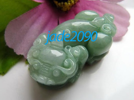 Free Shipping - auspicious Natural Green jade carved Pi Yao jadeite jade Amulet  - $19.99