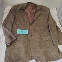 Joseph Abboud Sink Cashmere Copper Brown Check Blazer Suit Jacket Sport ... - £23.19 GBP