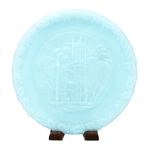 Fenton Christmas 1976 Blue Satin Church Of The Holy Trinity  7 3/4&quot; Plat... - $8.90