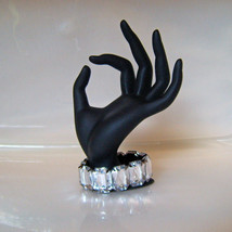 Bracelet Bangle Stretch Big Acrylic Crystal Clear Rhinestone - $4.99