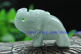 Free Shipping - jade Elephant pendant , Natural green Jadeite Jade carved Elepha - £15.74 GBP