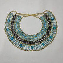 Cleopatra necklace and distinctive Egyptian beads and scarab made of 100... - £715.25 GBP
