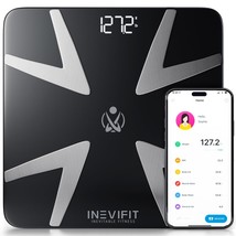 Inevifit Smart Body Fat Scale, Highly Accurate Bluetooth Digital Bathroom Body - £38.86 GBP