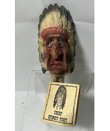 NWT Chris Hammack Bottle Cork Indian Chief Stinky Foot Carved Western Head - £31.34 GBP