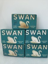 Lot Of 5 Vintage Large Bars OF SWAN Soap Pure White Mild  FLOATING SOAP ... - $46.74