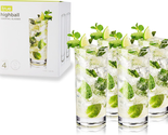 True Highball Cocktail Large Drinking Glasses with Heavy Base, Tall Glas... - $31.40