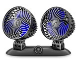 Car Fan, Usb Fan For Car, Desk Dual Head Fan With Variable Speed, Rotati... - $38.99