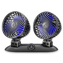 Car Fan, Usb Fan For Car, Desk Dual Head Fan With Variable Speed, Rotati... - £31.05 GBP
