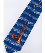 Bugle Trumpet Musical Symbols Instrument BLUE Necktie - $19.99