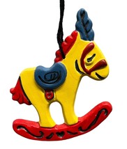 Rocking Horse Christmas Tree Ornament Vintage Hand Painted Carnival 4 Inch - £13.47 GBP