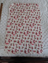 Original Vintage Red, Pink Kitchen Motif Cotton Closed Feedsack #10 - 22&quot;x 35&quot; - £22.65 GBP