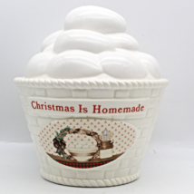 Christmas Is Homemade Cookie Jar House of Lloyd Ceramic Egg Basket Vinta... - $24.79