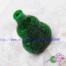 Free Shipping -  jade Vase , HAND-CARVED Natural Green jadeite jade Vase charm P - £20.77 GBP