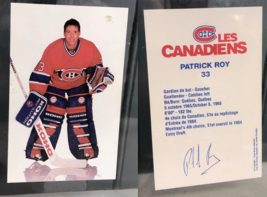 Patrick Roy 1995/96 Montreal Canadiens Autosigned Vintage Postcard In Sc... - £11.43 GBP