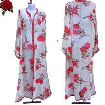 Luxury Honey Moon Floral Beach Caftan, Moroccan Beachwear Kaftan Dress f... - $192.99
