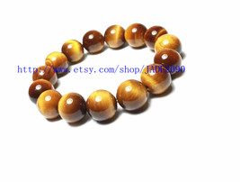 Free Shipping - Natural yellow tiger eyes gemstone beaded , Prayer Beads charm b - £20.44 GBP