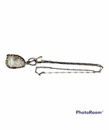 vintage Sterling Silver 925 RAW MOONSTONE WITH TOURMALINE NUGGET PENDANT... - $200.10 CAD