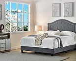 B8114-Q Skipworth Mid Century Button Tufted Upholstered Panel Bed, 82.70... - $305.99