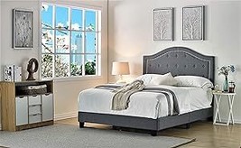B8114-Q Skipworth Mid Century Button Tufted Upholstered Panel Bed, 82.70... - $305.99