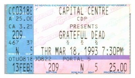 Grateful Dead Concierto Ticket Stub Marzo 18 1993 Washington Dc Landrove... - £41.93 GBP