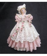VTG Heirlooms of Tomorrow Pink Lace Dress Lady Figurine 1950 California ... - £63.42 GBP