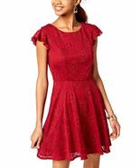 Trixxi Clothing Company | Flutter Ruffle Dress | Wine | 3 - £27.35 GBP