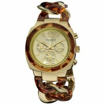 NEW Akribos AK641YG Women&#39;s Ultimate Multi-Function Gold/Brown Twist Chain Watch - £37.15 GBP