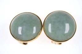 Vintage 18k Jadeite Jade Clip on Earrings AJF - £681.18 GBP