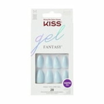 KISS Gel Fantasy Press-On Nails, Double Tap, Blue, Medium Almond, 31 Ct. - £10.37 GBP