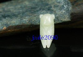 Free shipping - Hand carved  white jadeite jade Cicada , good luck Natural white - £15.71 GBP