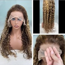 4/27 Hair Color Deep Wave Frontal Wig Blonde Hd Lace Front Water Wave Curly Wig - £127.60 GBP+